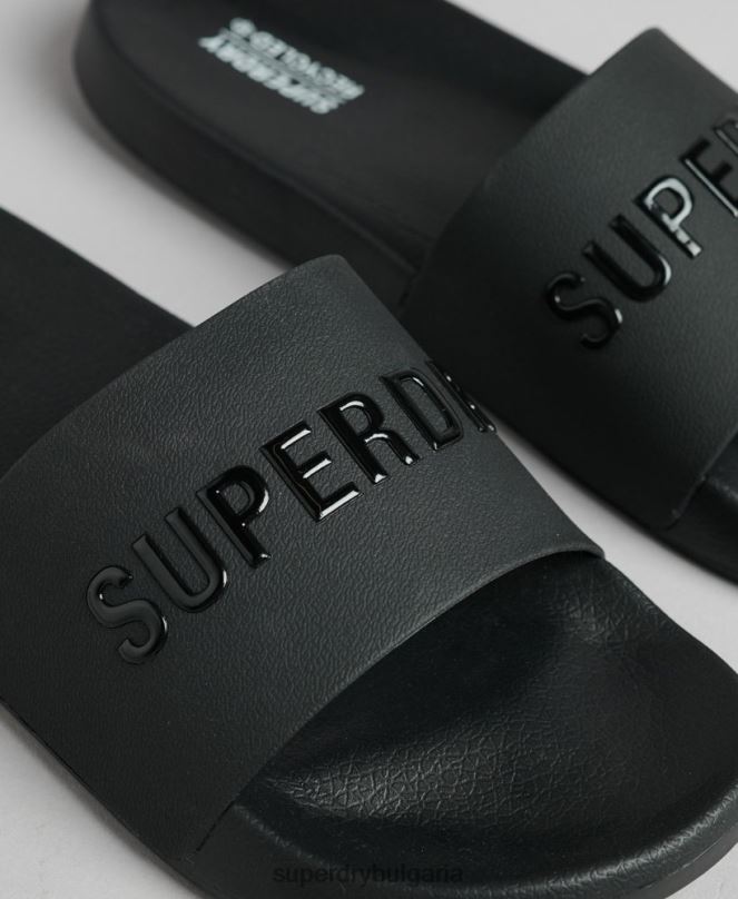 Superdry обувки N00H1883 черен мъже код лого басейн плъзгачи