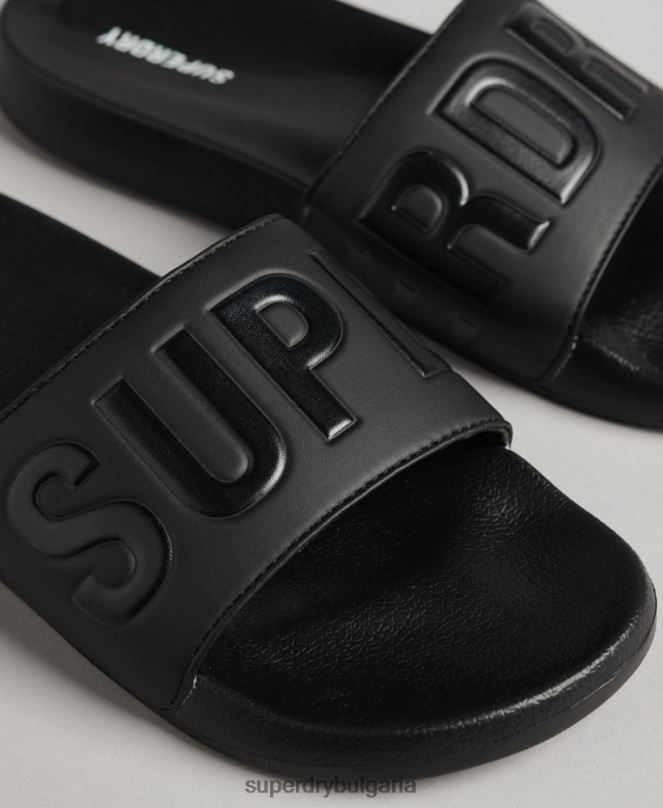 Superdry обувки N00H1884 черен мъже плъзгачи за основен басейн