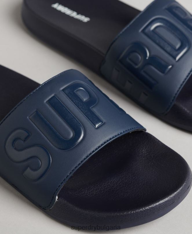 Superdry обувки N00H1885 военноморски флот мъже плъзгачи за основен басейн