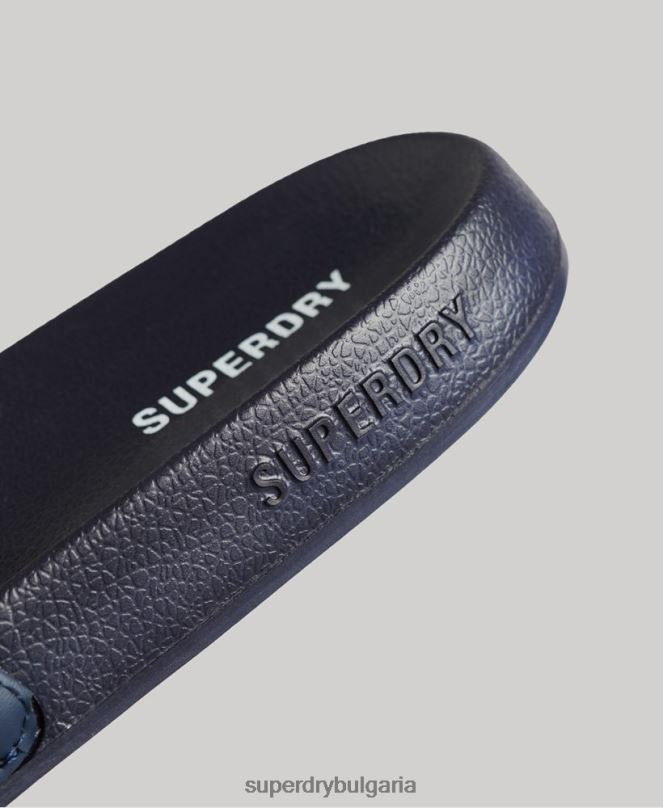 Superdry обувки N00H1885 военноморски флот мъже плъзгачи за основен басейн
