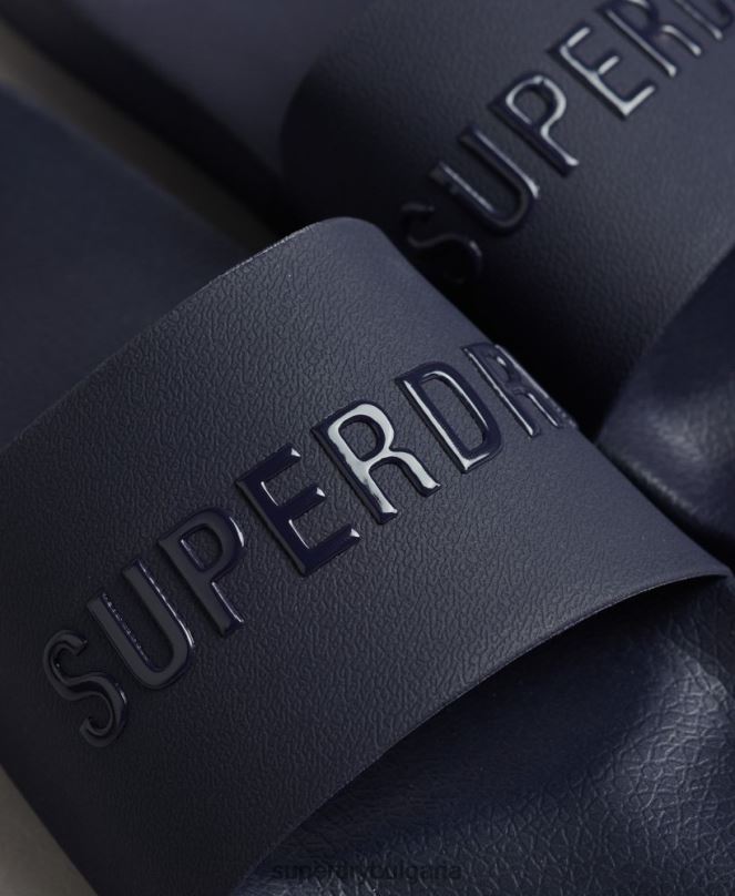 Superdry обувки N00H1886 военноморски флот мъже код лого басейн плъзгачи
