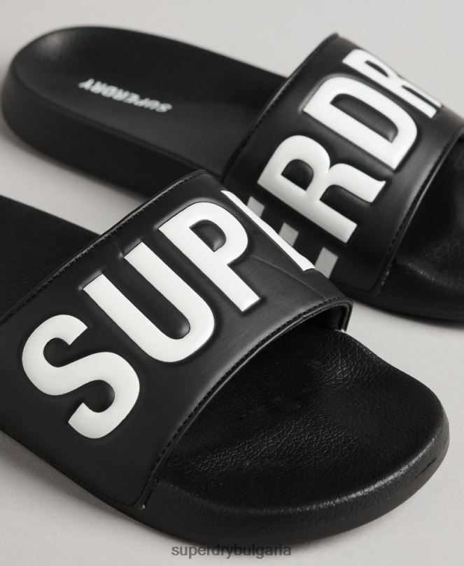 Superdry обувки N00H1887 черен мъже плъзгачи за основен басейн