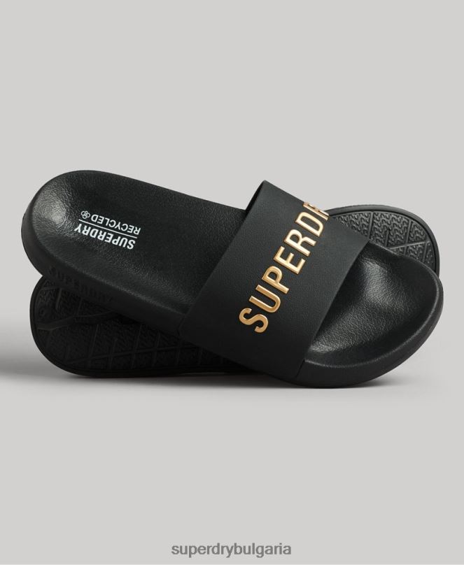 Superdry обувки N00H1888 черен мъже код лого басейн плъзгачи