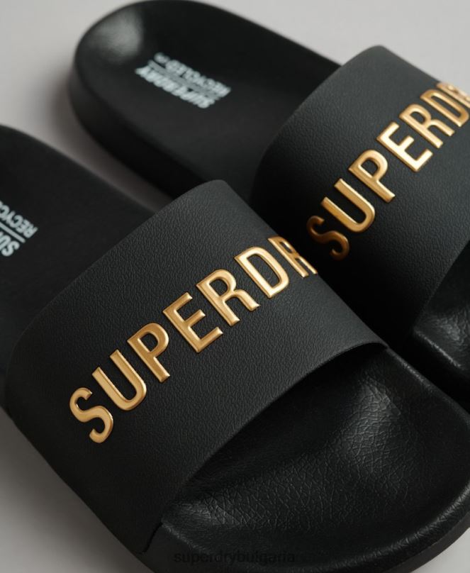 Superdry обувки N00H1888 черен мъже код лого басейн плъзгачи