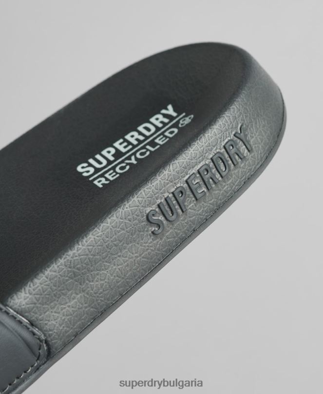 Superdry обувки N00H1889 тъмно сив мъже плъзгачи на основния пул на кода