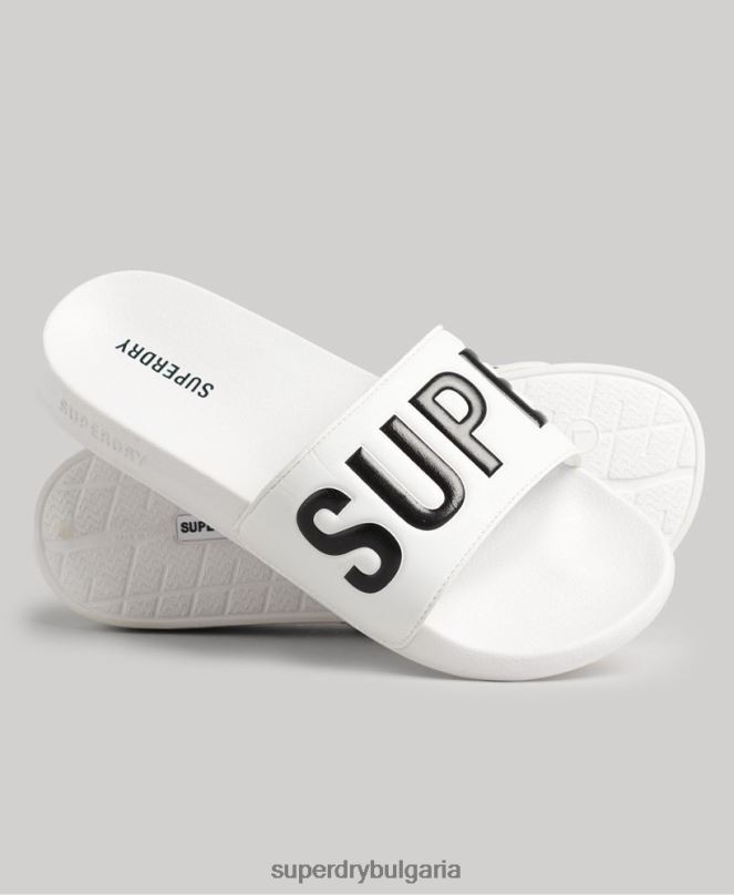 Superdry обувки N00H1890 бяло мъже плъзгачи за основен басейн