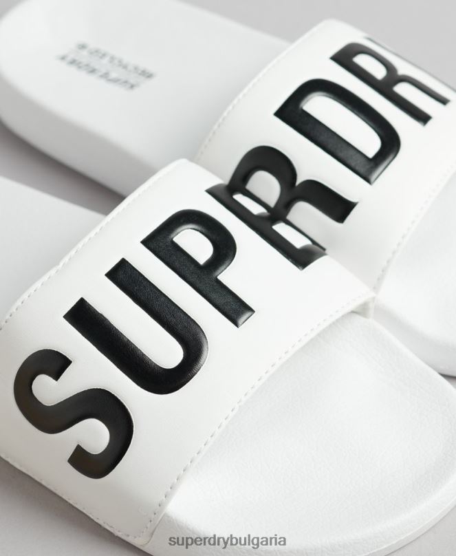 Superdry обувки N00H1892 бяло мъже плъзгачи на основния пул на кода