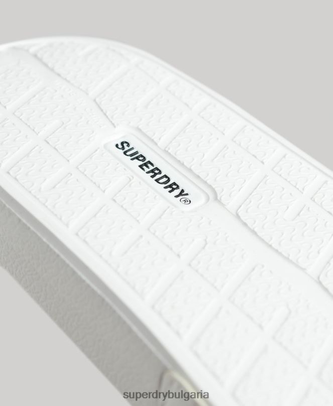 Superdry обувки N00H1892 бяло мъже плъзгачи на основния пул на кода