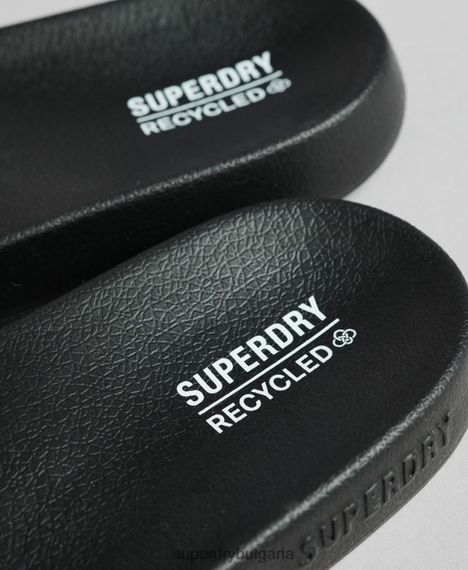 Superdry обувки N00H1903 черен мъже плъзгачи на основния пул на кода