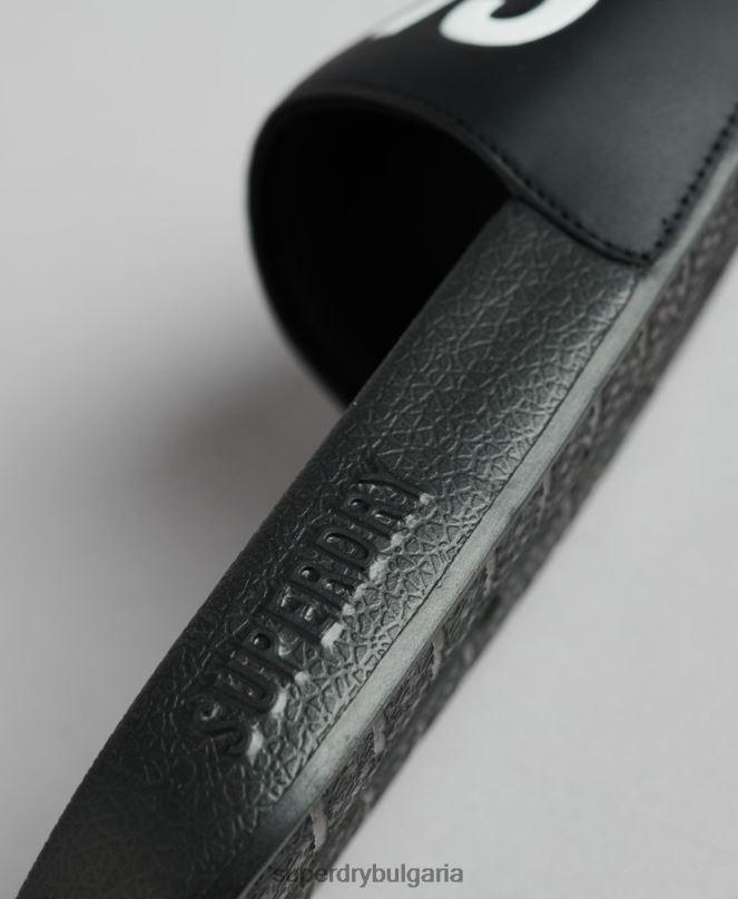 Superdry обувки N00H1903 черен мъже плъзгачи на основния пул на кода