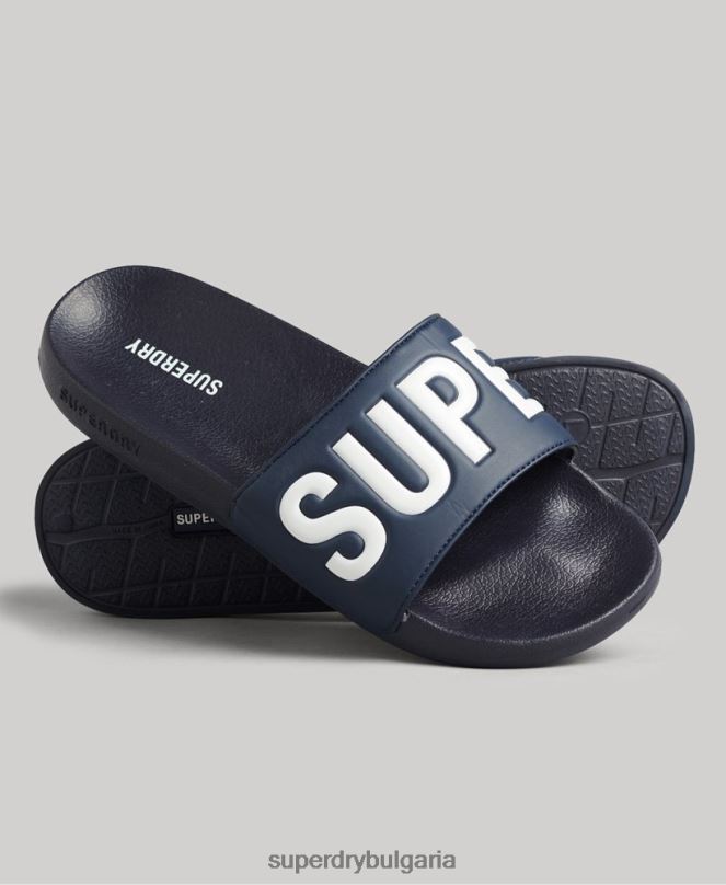 Superdry обувки N00H1905 военноморски флот мъже плъзгачи за основен басейн