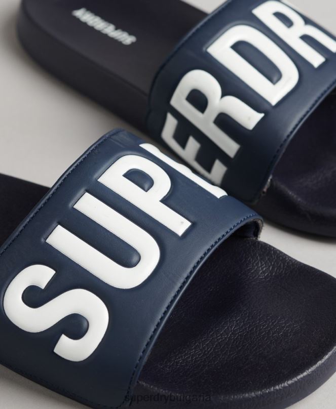 Superdry обувки N00H1905 военноморски флот мъже плъзгачи за основен басейн