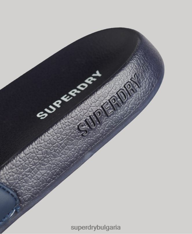 Superdry обувки N00H1905 военноморски флот мъже плъзгачи за основен басейн
