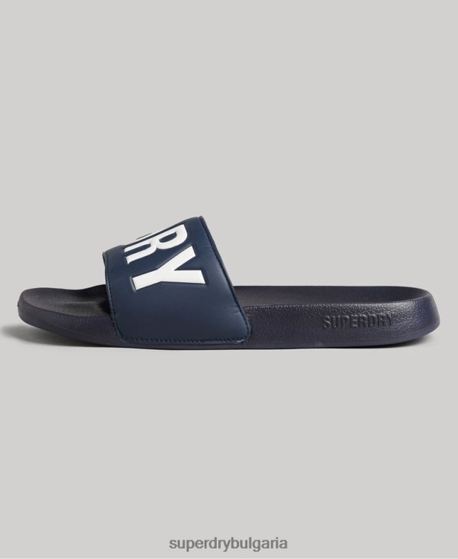 Superdry обувки N00H1905 военноморски флот мъже плъзгачи за основен басейн
