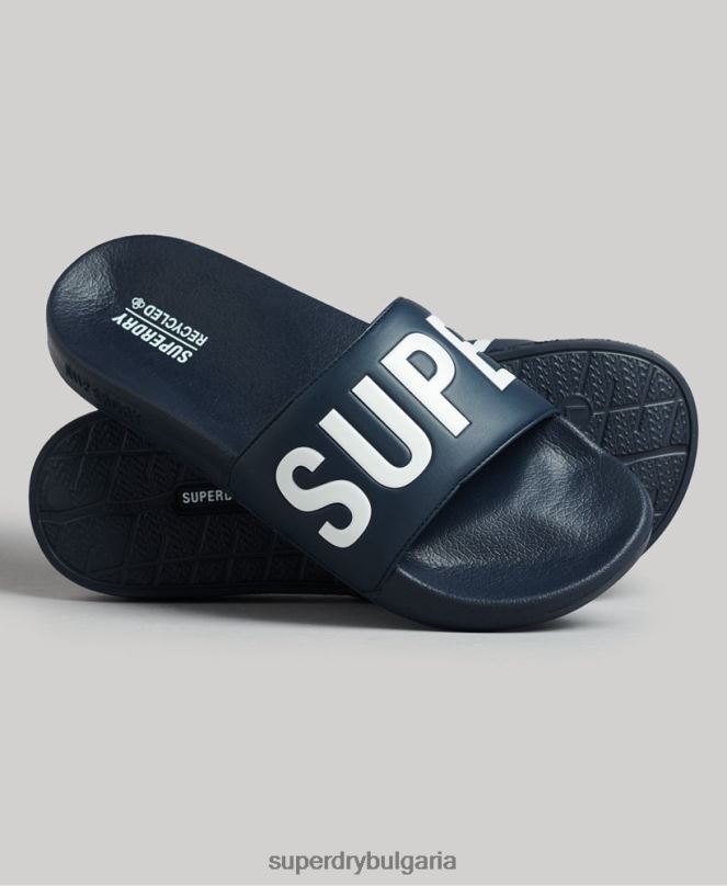 Superdry обувки N00H1907 военноморски флот мъже плъзгачи на основния пул на кода