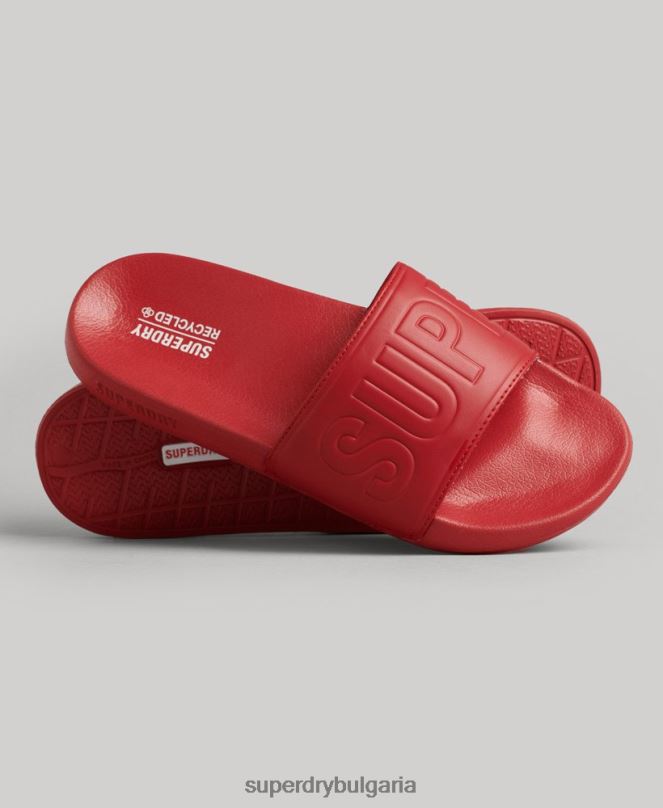 Superdry обувки N00H1912 червен мъже плъзгачи на основния пул на кода
