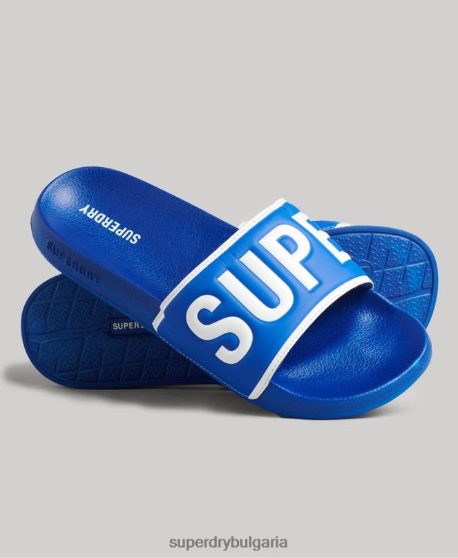 Superdry обувки N00H1924 син мъже плъзгачи за основен басейн