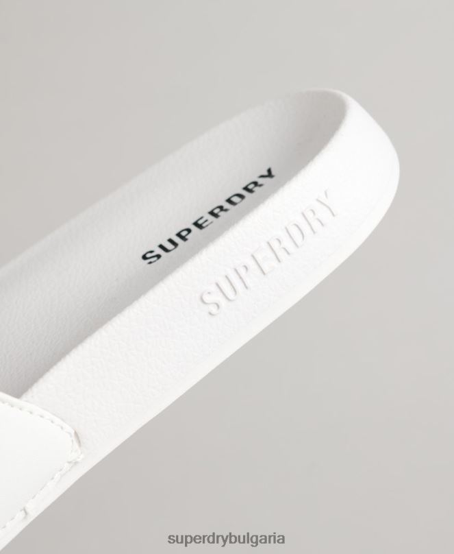 Superdry обувки N00H1927 бяло мъже плъзгачи за басейн с отпечатан код