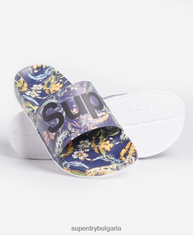 Superdry обувки N00H1931 мулти мъже отпечатани плъзгачи за басейн
