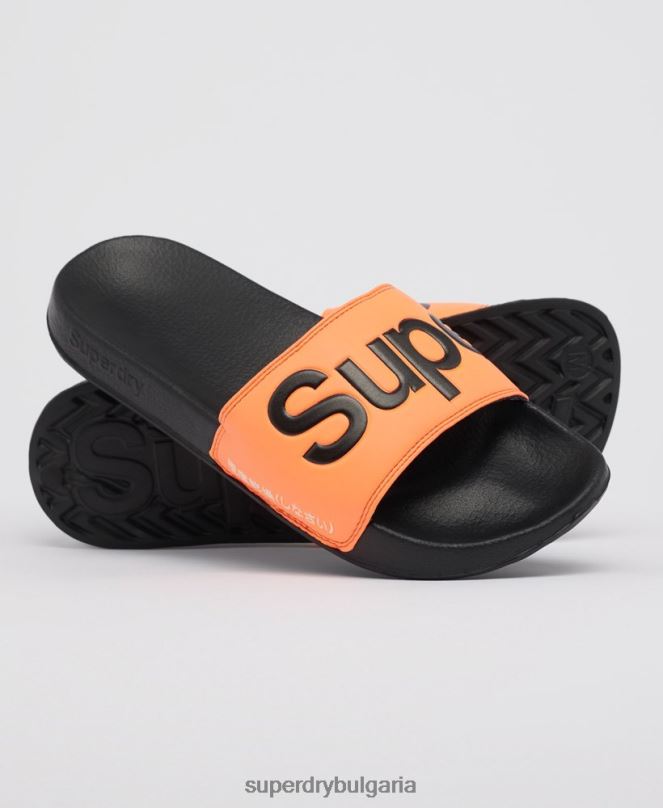 Superdry обувки N00H1934 оранжево мъже класически плъзгачи с лого