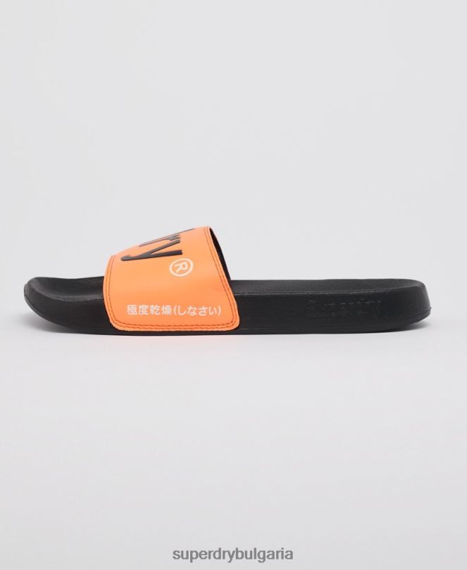 Superdry обувки N00H1934 оранжево мъже класически плъзгачи с лого