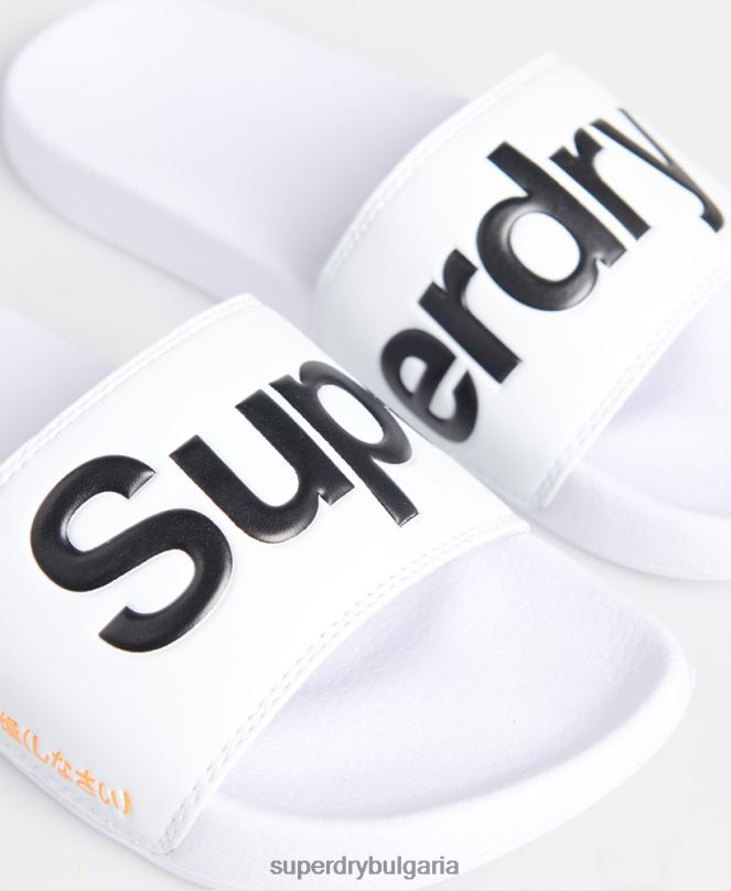 Superdry обувки N00H1939 бяло мъже класически плъзгачи с лого