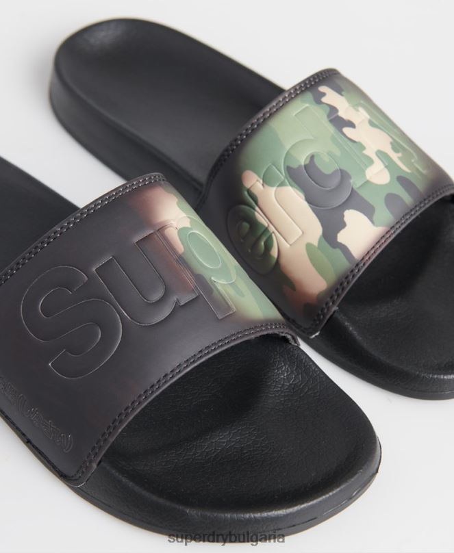 Superdry обувки N00H1945 зелено мъже вълшебни камуфлажни плажни плъзгачи