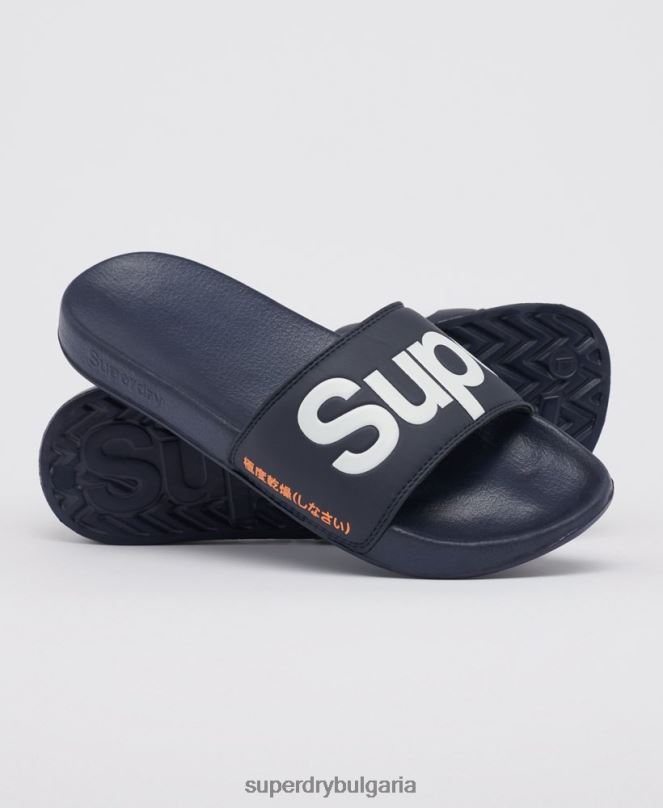 Superdry обувки N00H1952 военноморски флот мъже класически плъзгачи с лого