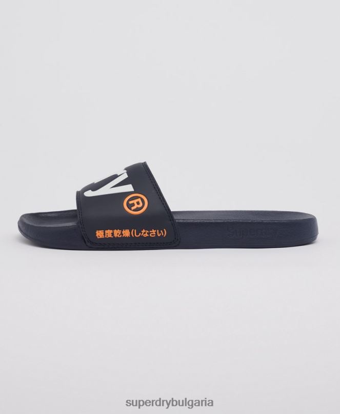 Superdry обувки N00H1952 военноморски флот мъже класически плъзгачи с лого