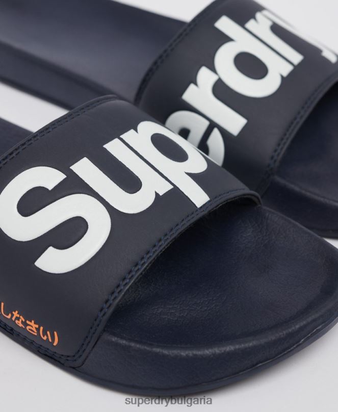 Superdry обувки N00H1952 военноморски флот мъже класически плъзгачи с лого