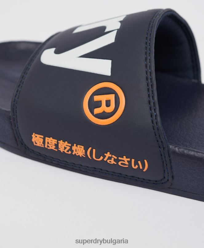 Superdry обувки N00H1952 военноморски флот мъже класически плъзгачи с лого