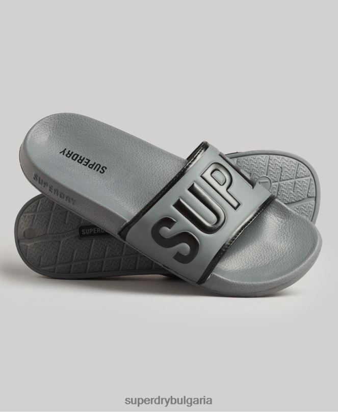 Superdry обувки N00H46 черен мъже плъзгачи за основен басейн