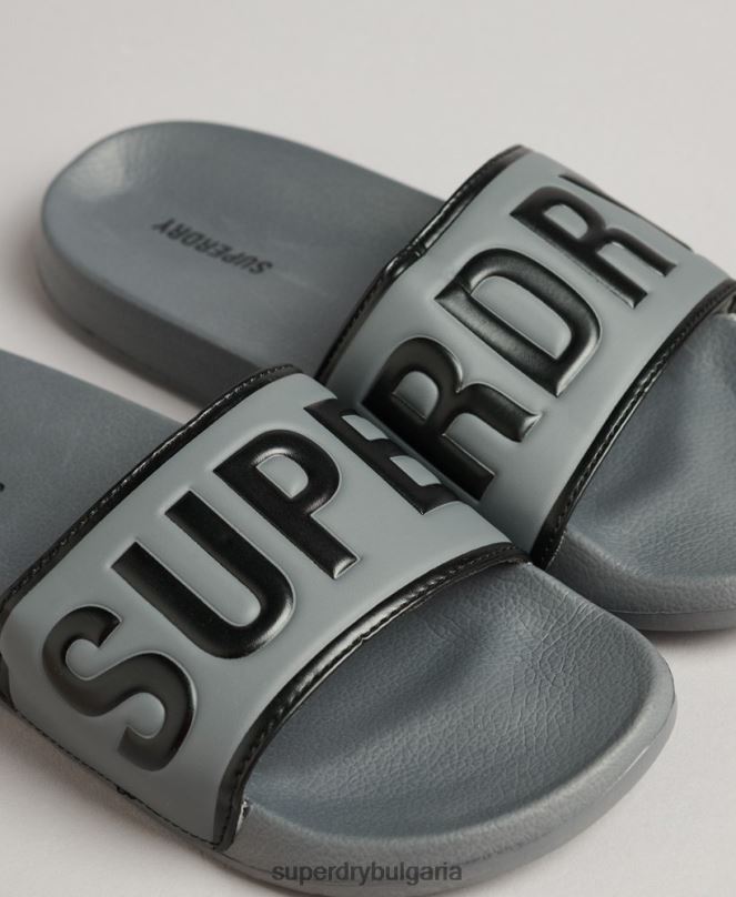 Superdry обувки N00H46 черен мъже плъзгачи за основен басейн